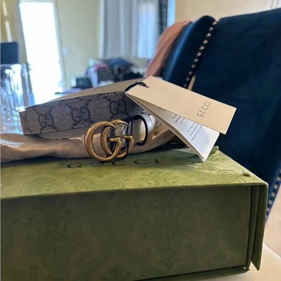 Gucci belt authentic with tags and dust bag Authentic Gucci Marmont Belt, Size 80 | eBay main image 4